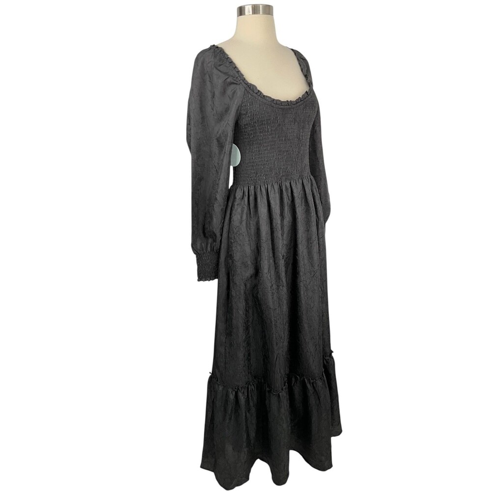 NWT Hill House The Emily Nap Dress Small Maxi Crushed Taffeta Long Sleeve Smock - Picture 9 of 16